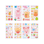 Cute Bear Clear Water Cup Stickers Children's Cartoon Korean Journal Material Mobile Phone Cup Decoration - Cindi Book