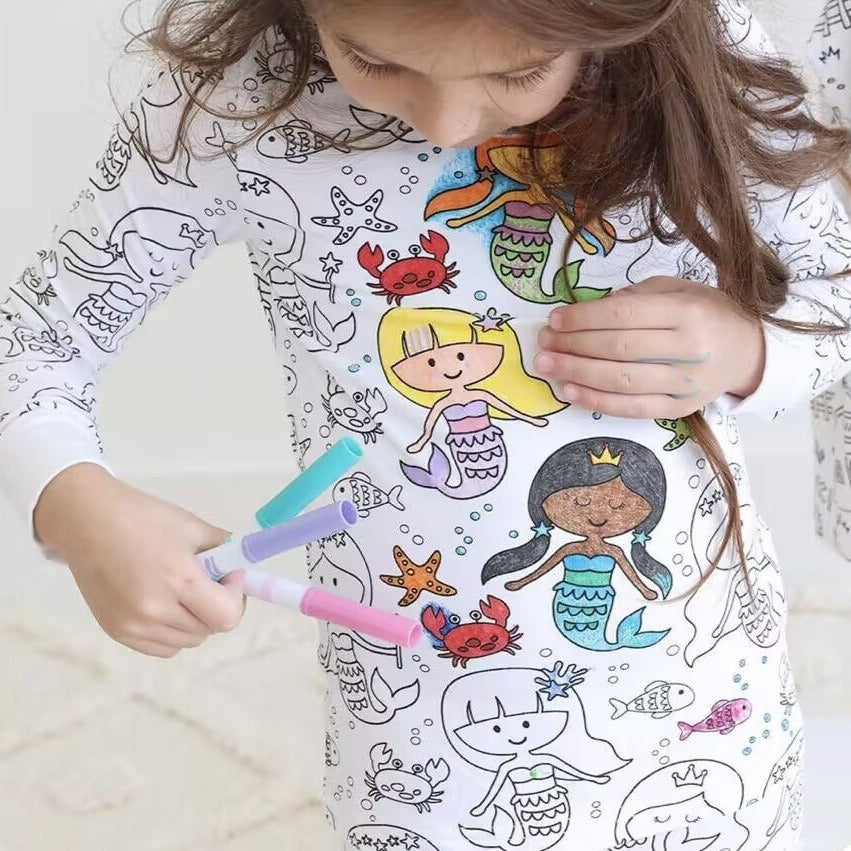 Children's DIY Hand-painted Graffiti Pajamas Suit - Cindi Book