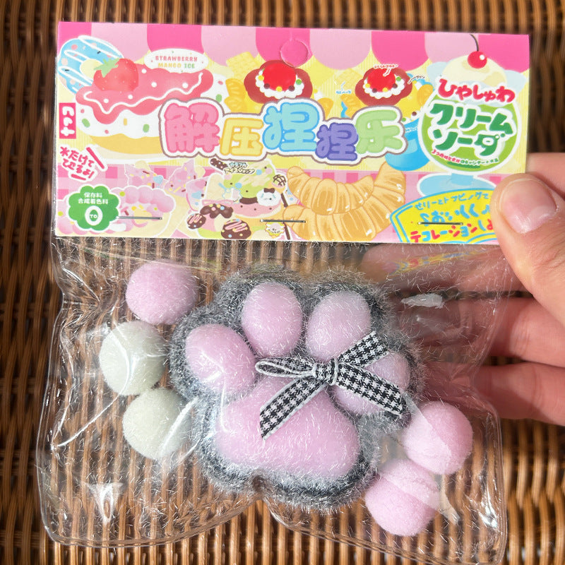 Large Cat's Paw Squeezing Toy Coconut Meat Powder Plush Good-looking Decompression Artifact - Cindi Book