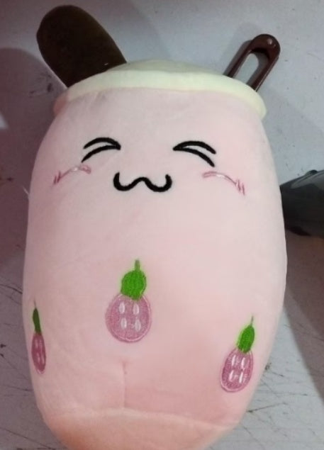 Cute Fruit Drink Plush Stuffed Soft Strawberry Milk Tea Plush Boba Tea Cup Toy Bubble Tea Pillow Cushion Kids Gift - Cindi Book