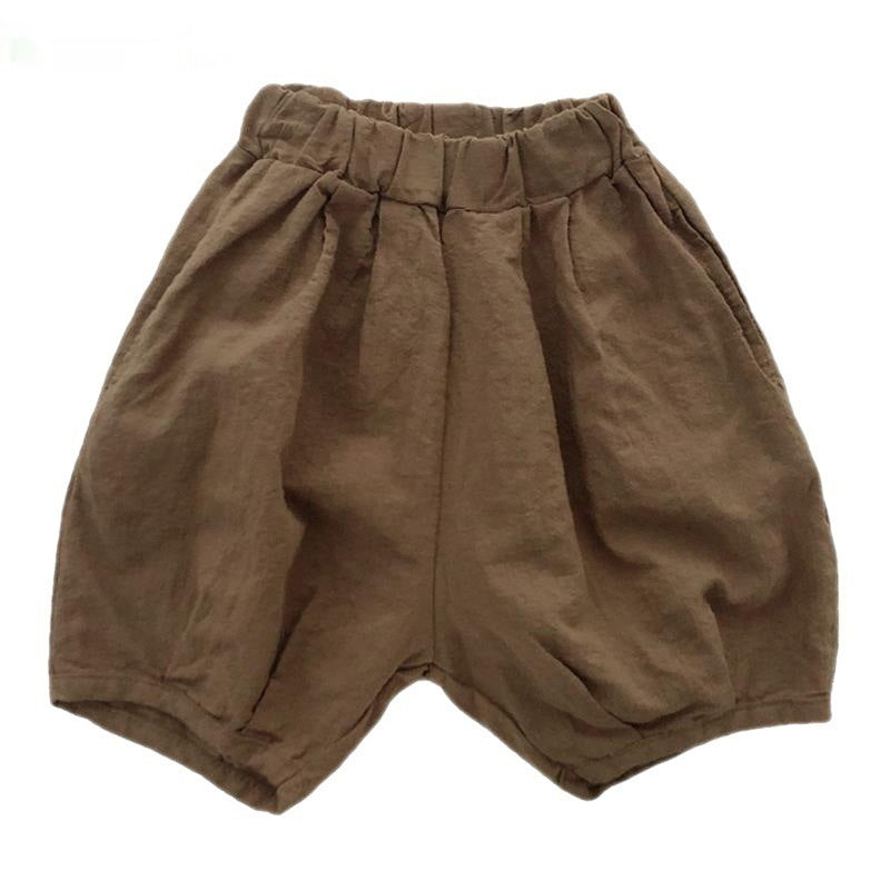 Children's Solid Color Cotton Linen Pants - Cindi Book
