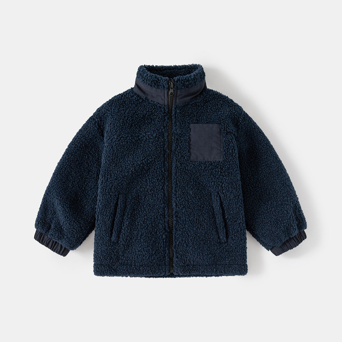Thickened Coat Baby Fleece Stand Collar Stitching Top - Cindi Book