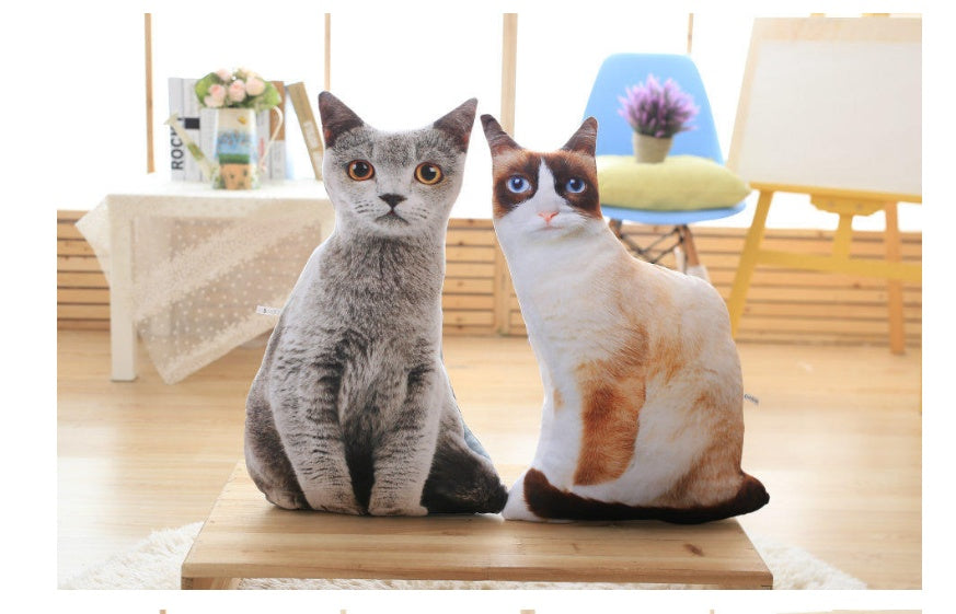 Simulation cat pillow cute cat doll plush toy stereo pet doll - Cindi Book