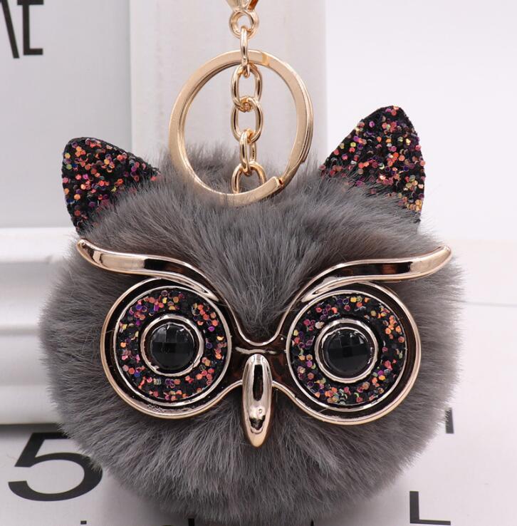 Lovely Owl Plush Doll Kids Favors Fur Ball Key Chain - Cindi Book