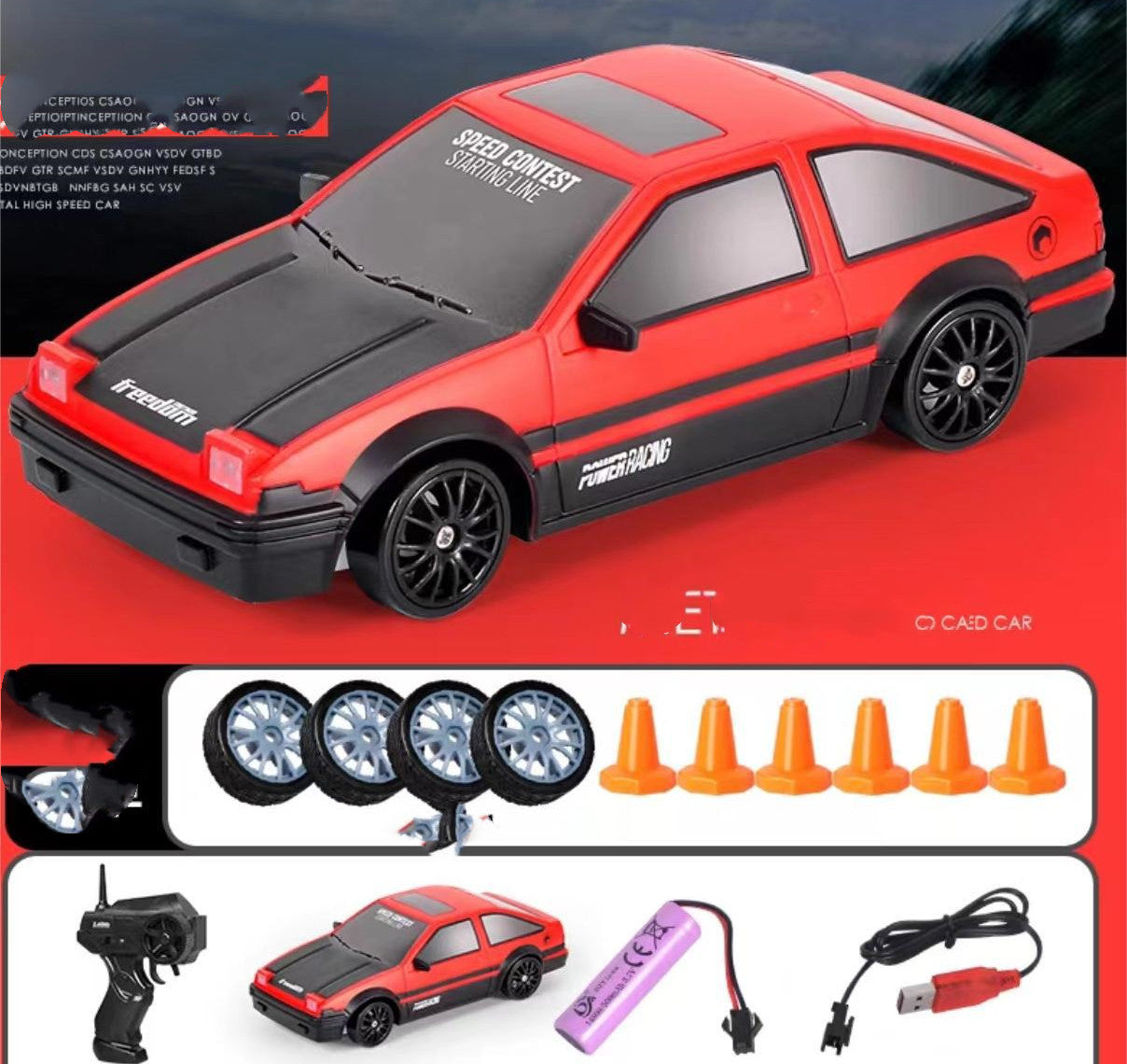 2.4G Drift Rc Car 4WD RC Drift Car Toy Remote Control GTR Model AE86 Vehicle Car RC Racing Car Toy For Children Christmas Gifts - Cindi Book