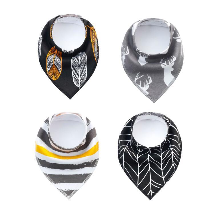 4pcs Lot Bibs Burp Cloth Print Arrow Wave Triangle Baby Bibs Cotton Bandana Accessories - Cindi Book