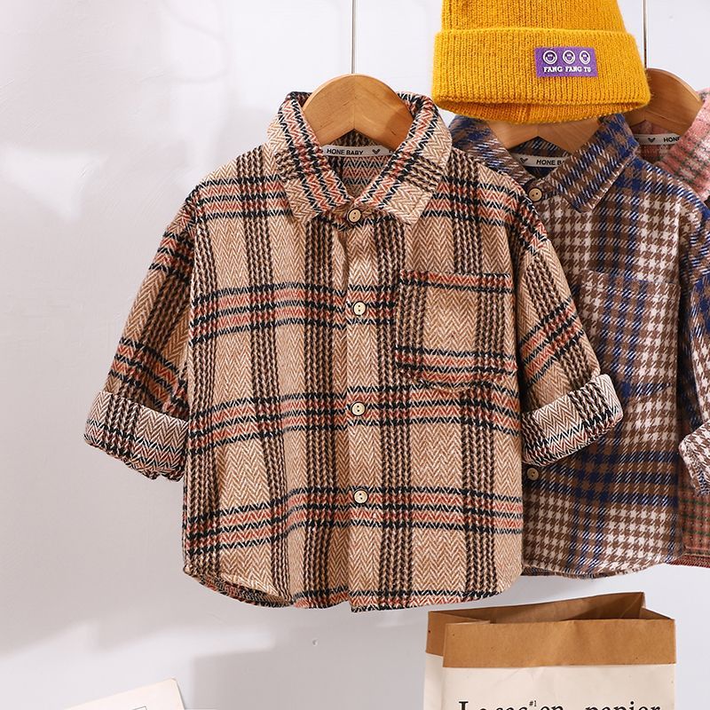 Spring And Autumn Children's Clothing Children's Casual Plaid Shirt - Cindi Book