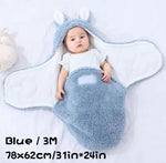 Super Soft Baby Sleeping Bag Fluffy Fleece Newborn Blanket Swaddle Blankets, Unisex Baby Wrap For Newborn Baby Boys Girls With Head-Protecting & Head-Supporting Function, Wearable Swaddle Sleep Sack - Cindi Book