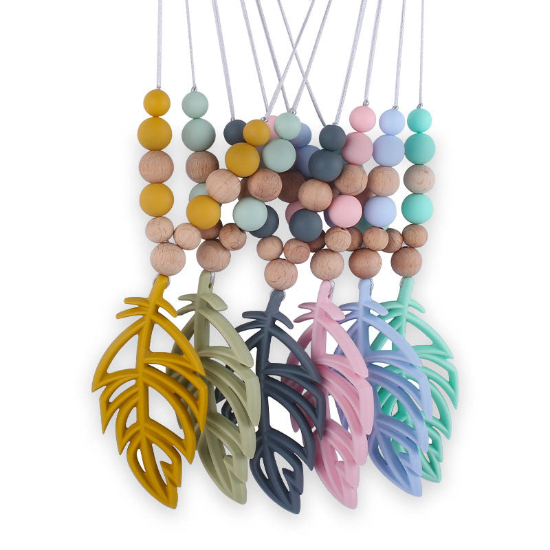 New Baby Products Silicone Leaf Teether Necklace - Cindi Book