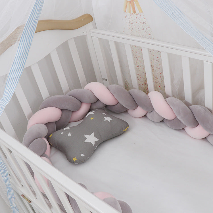 Baby Bumper Bed Braid Knot Pillow Cushion Bumper for Infant Cuna Bebe Lit Crib Protector Cot Bumper Room Decor