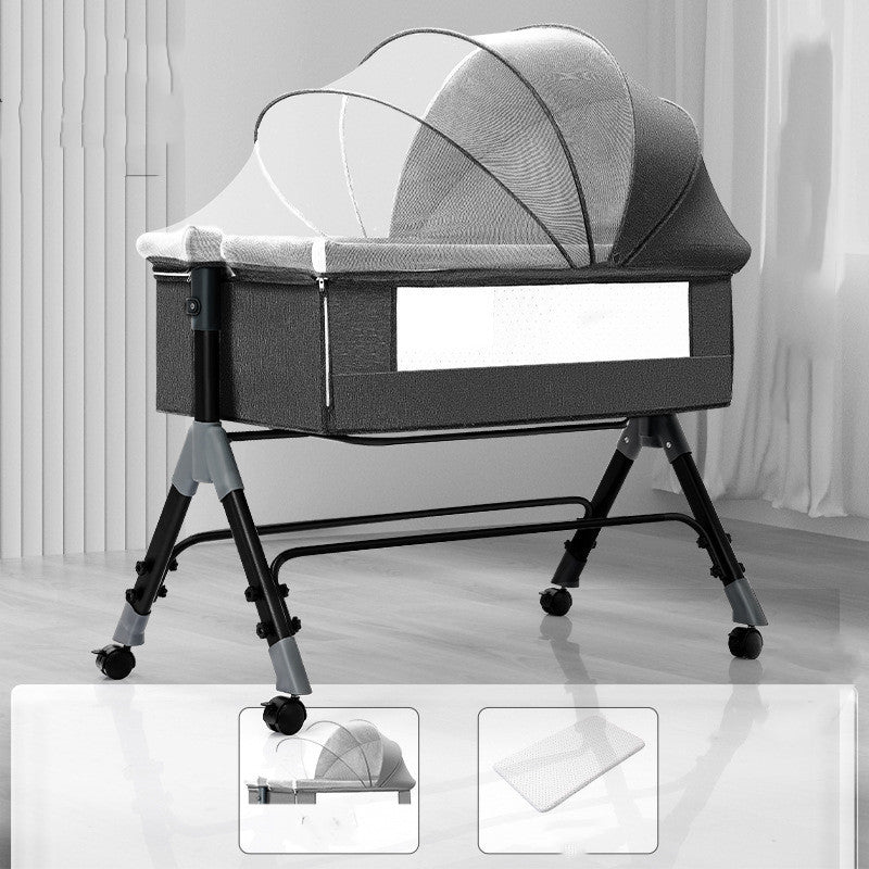 Baby Splicing Portable Multifunctional Mobile Folding Cradle Bed - Cindi Book