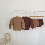 Baby Cotton Yarn Bulky Underpants Cardigan Coat Two-piece Suit - Cindi Book