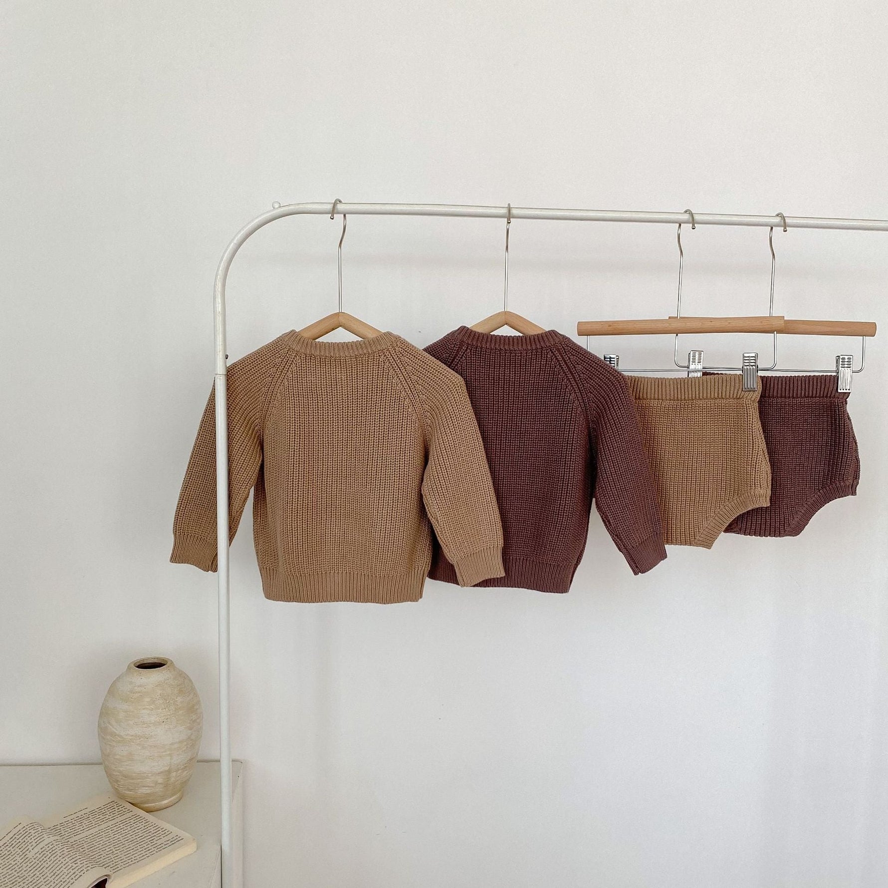 Baby Cotton Yarn Bulky Underpants Cardigan Coat Two-piece Suit - Cindi Book