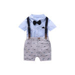Baby boy short sleeve suit summer baby British overalls - Cindi Book