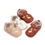 Baby Embroidered PU Leather Soft Bottom Non-slip Toddler Shoes - Cindi Book
