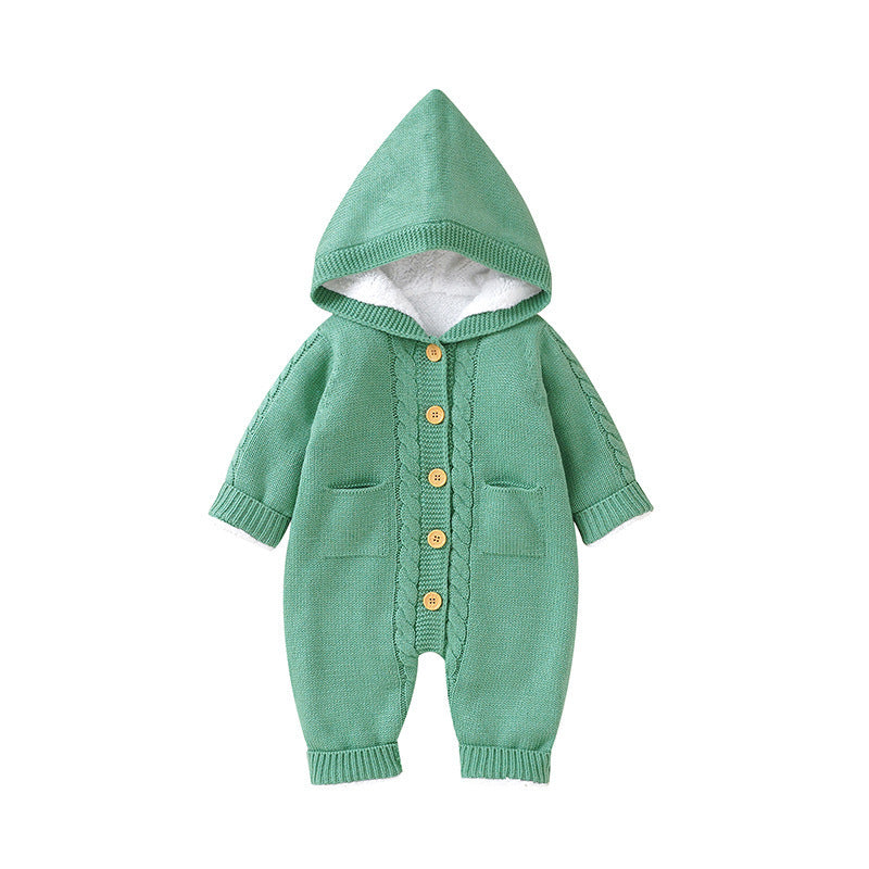 Baby Winter Thickened Knitting Jumpsuit Romper - Cindi Book