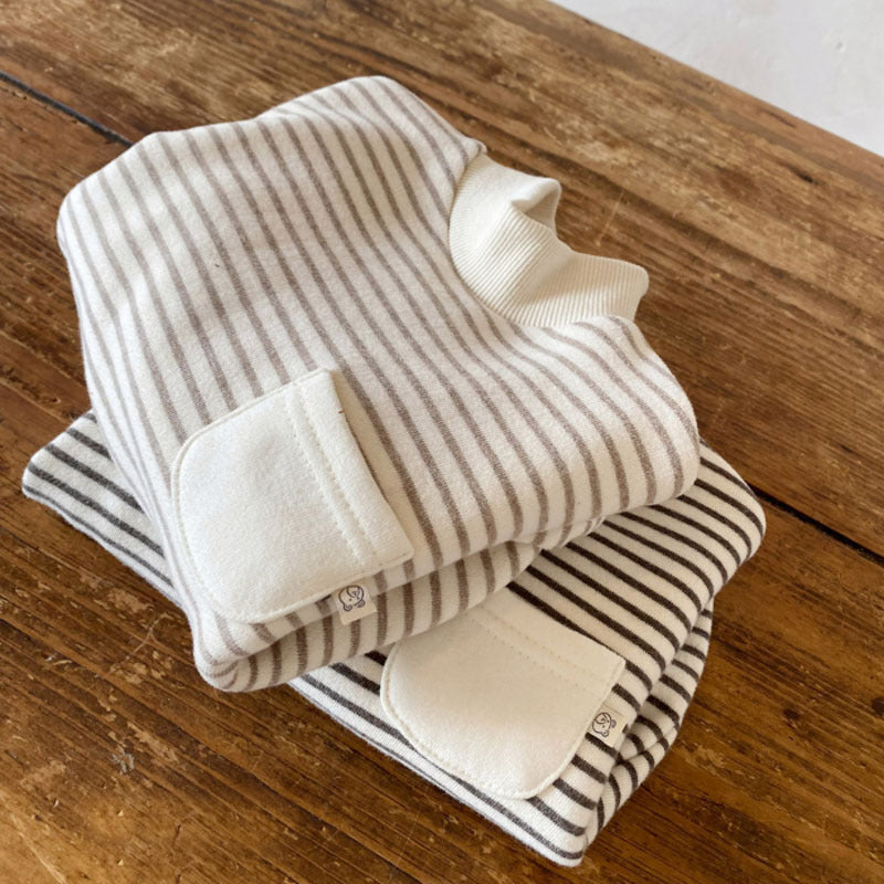Striped Turtleneck Romper Bag Fart Sweater Loose And Casual - Cindi Book
