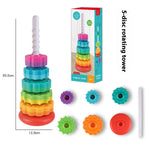 Rainbow Rotating Tower Toy Baby Early Education Intellectual Development Intelligence Ferrule - Cindi Book