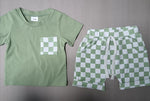 Baby's Casual Short-sleeved Plaid Shorts Suit - Cindi Book