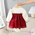Baby Jumpsuit Bow Baby Long-sleeved Triangle Romper Romper - Cindi Book