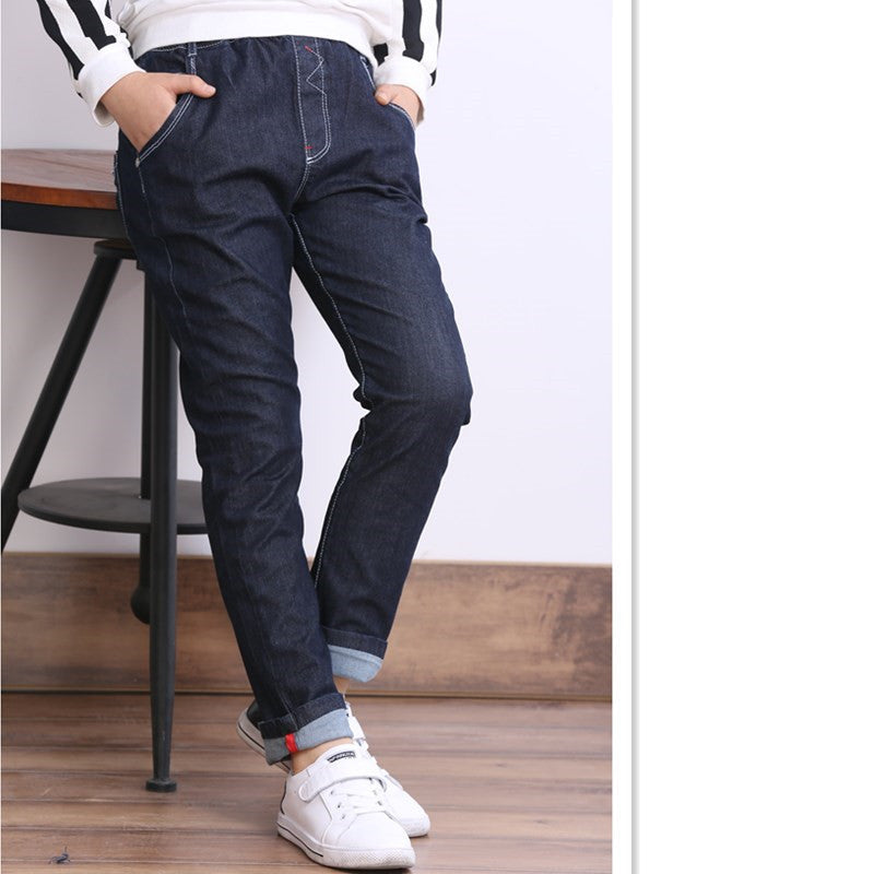 Children's Clothing, Boys' Jeans With Thick Fleece, Winter Children's Casual Wear - Cindi Book