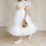 Girls' Birthday Princess Dress With Fluffy Yarn - Cindi Book