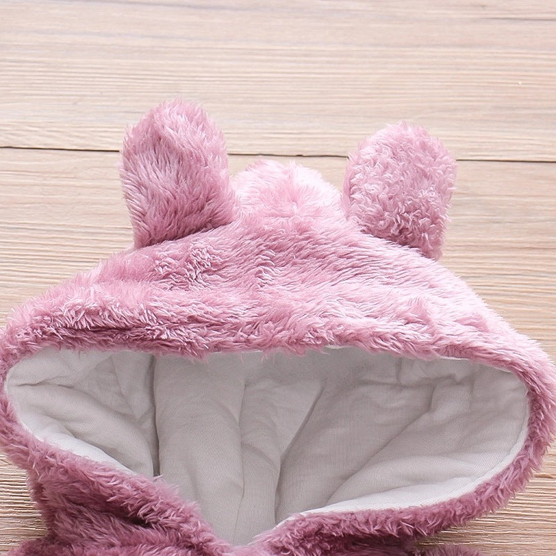 Solid Color Cartoon Baby One-piece Thick Cotton Velvet Suit - Cindi Book