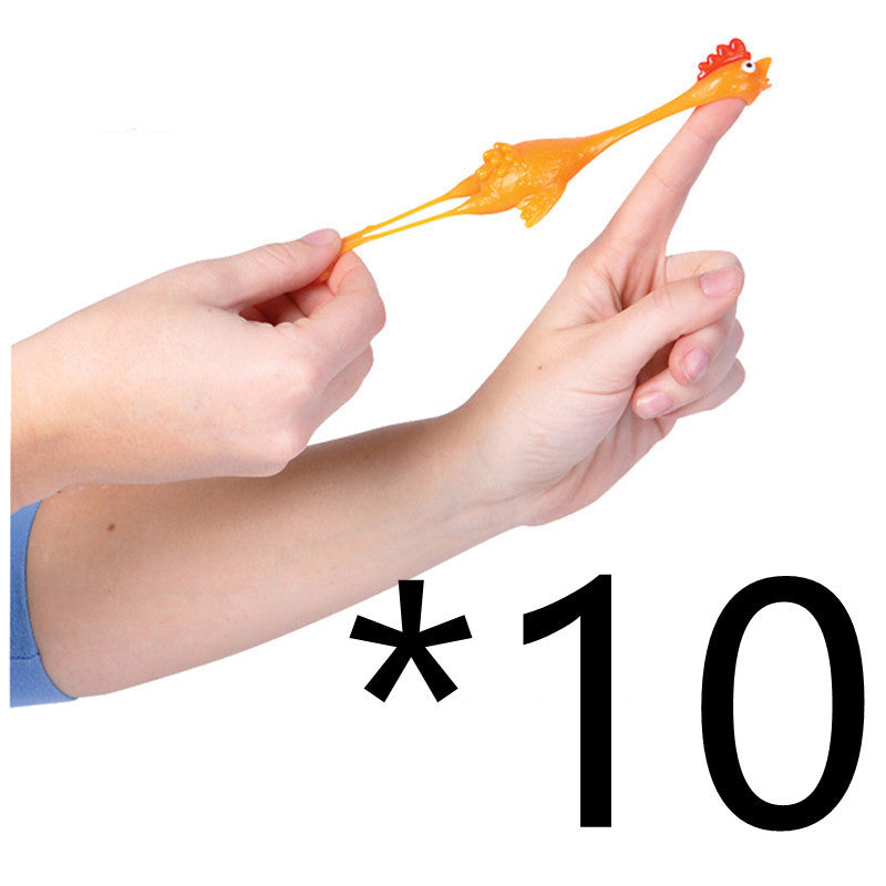 Catapult Launch Rubber Catapulted Chicken Toys Light Finger Prank Stretchy Flying Ejection Toy Slingshot Turkey Sticky - Cindi Book
