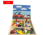 Montessori Magnetic Fun Puzzle Children's Wooden Puzzle Box Game Cartoon Educational Painting Toys For Children Gift Antistress - Cindi Book