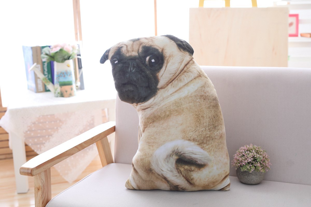 3D Simulation Belldog Plush Toy Pillow Real Life Doll Funny Pug Dog Doll Nap Pillow Lying Prone Soft Sofa Pillow - Cindi Book