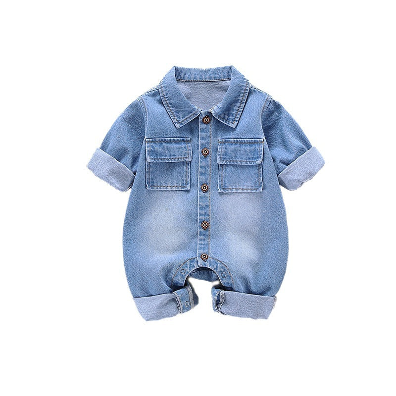 Men's And Women's Denim Printing Jumpsuit - Cindi Book
