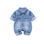 Men's And Women's Denim Printing Jumpsuit - Cindi Book