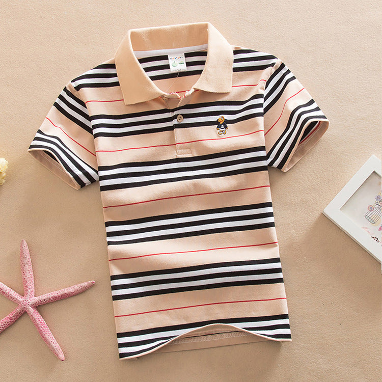 College Style Boys Polo Short Seeve T-shirt - Cindi Book