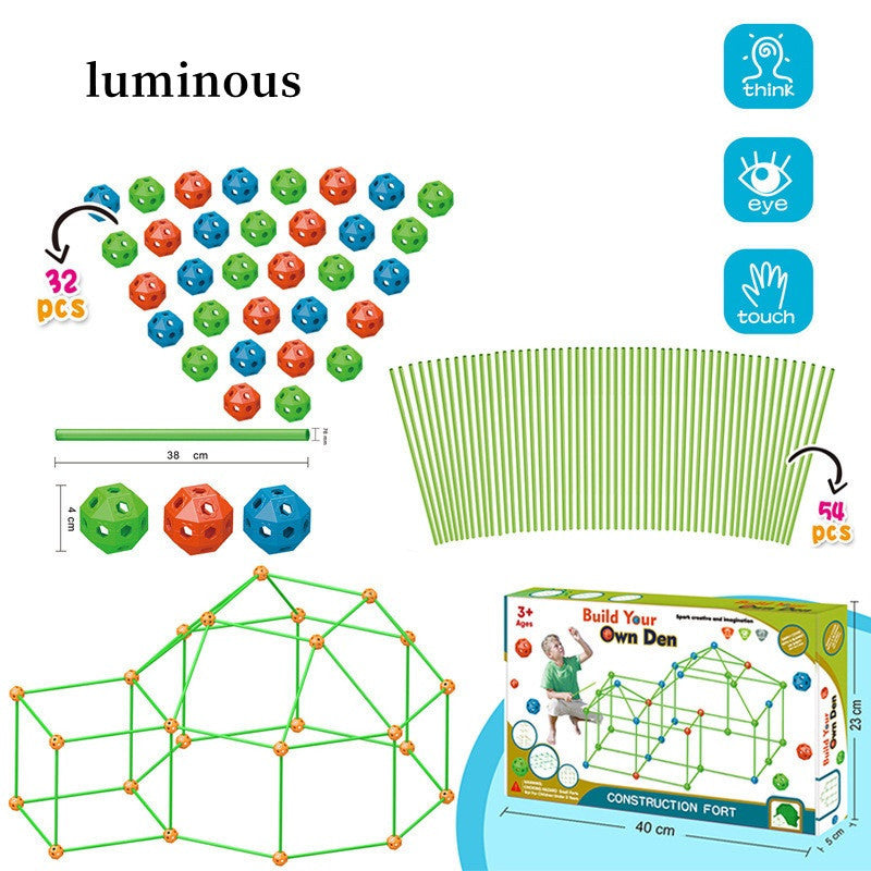 Children's DIY Bead Insertion Tent Game House With Building Blocks - Cindi Book
