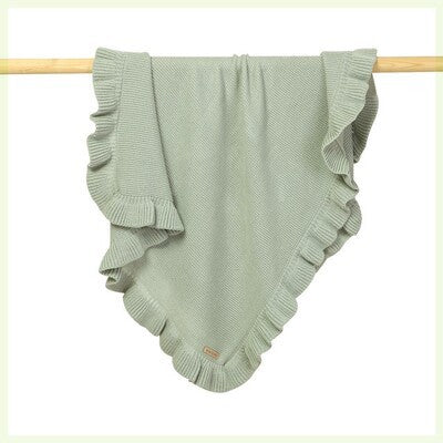 Knitted Baby Blankets Newborn Swaddle Wrap Ruffle - Cindi Book