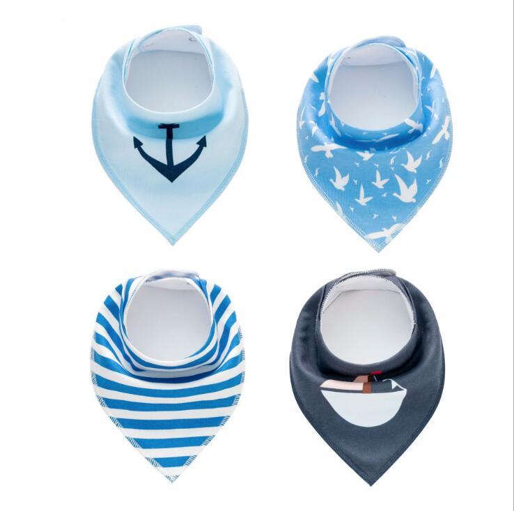 4pcs Lot Bibs Burp Cloth Print Arrow Wave Triangle Baby Bibs Cotton Bandana Accessories - Cindi Book