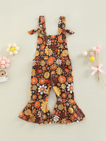Girls' Floral Print Bell-bottom Pants Jumpsuit - Cindi Book