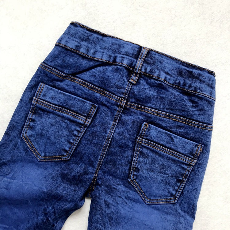 Crinkled Stretch Slim Fit Kids Trousers - Cindi Book