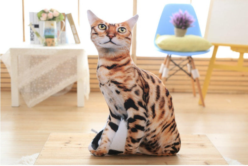 Simulation cat pillow cute cat doll plush toy stereo pet doll - Cindi Book