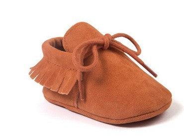 Polychromatic sanding soft bottom tassel shoe baby shoes - Cindi Book