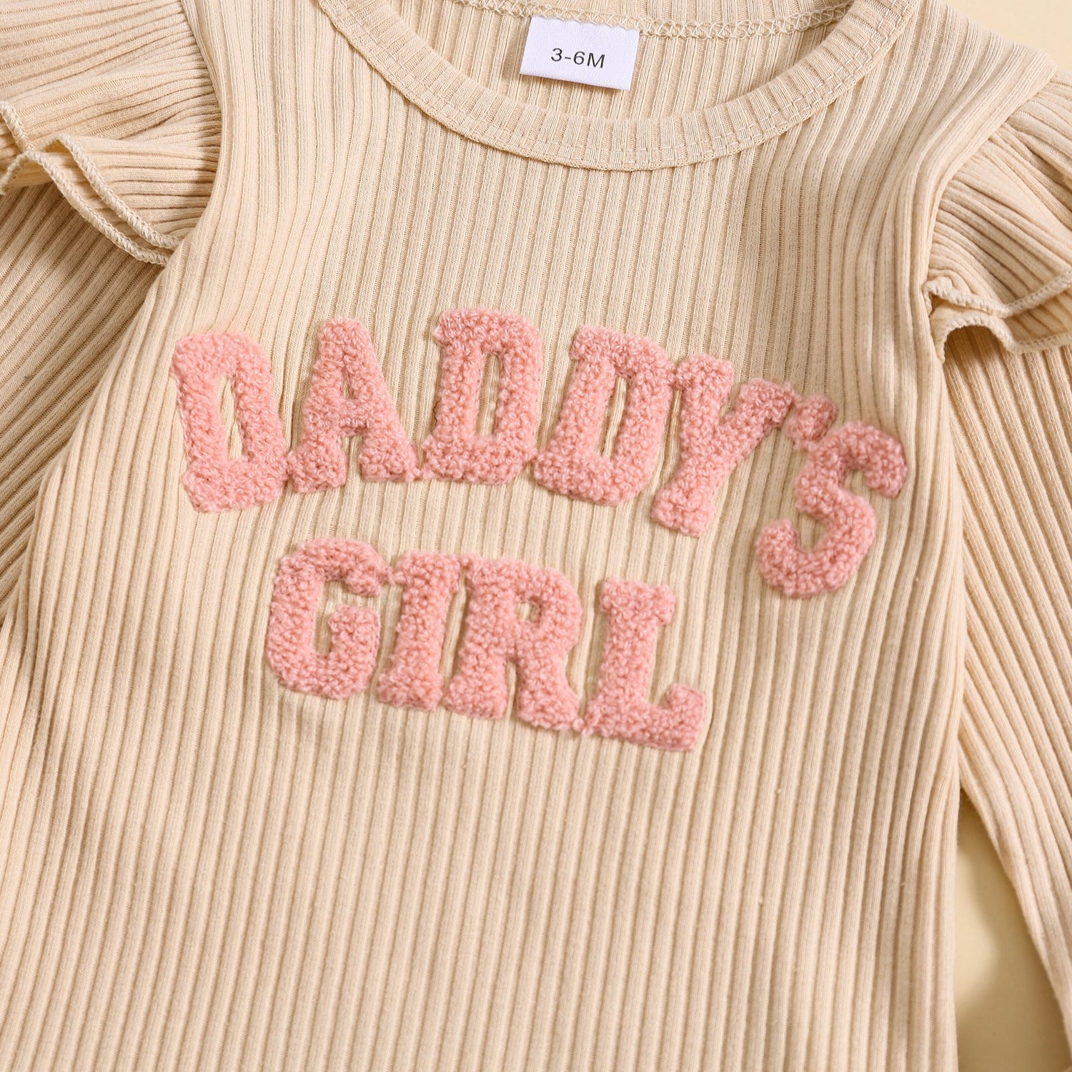 Candy Color Sunken Stripe Letter Embroidery Set