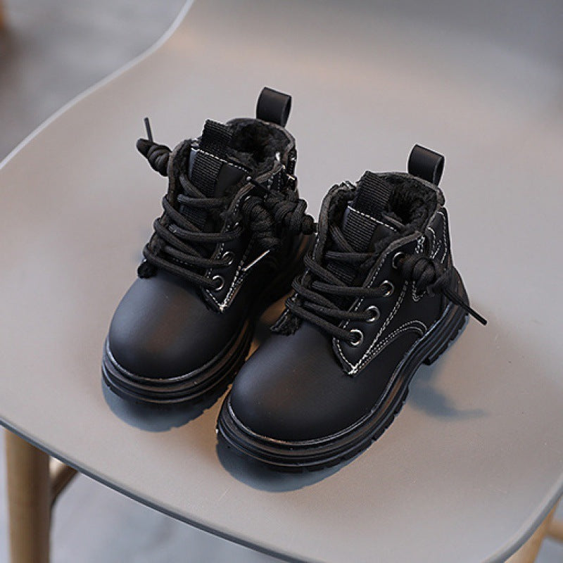 Baby Soft Bottom Short Boots High-top With Velvet Thickening Thermal Cotton Shoes - Cindi Book