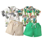 Beach Multi-color Printed Shirt Boys' Shorts Two-piece Set - Cindi Book