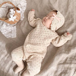 Knitted Hollow Jumpsuit Baby Girl Lace Long-sleeved Romper With Hat - Cindi Book