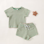Children's Waffle Stripe Short Sleeve - Cindi Book