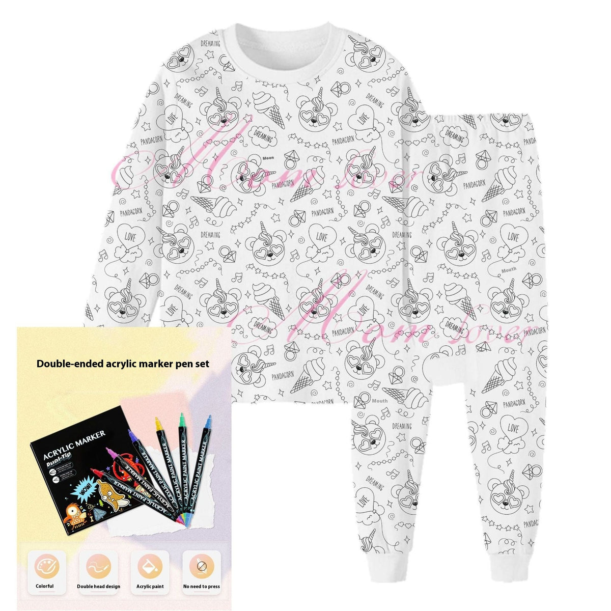 Children's DIY Hand-painted Graffiti Pajamas Suit - Cindi Book