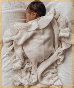 Knitted Baby Blankets Newborn Swaddle Wrap Ruffle - Cindi Book