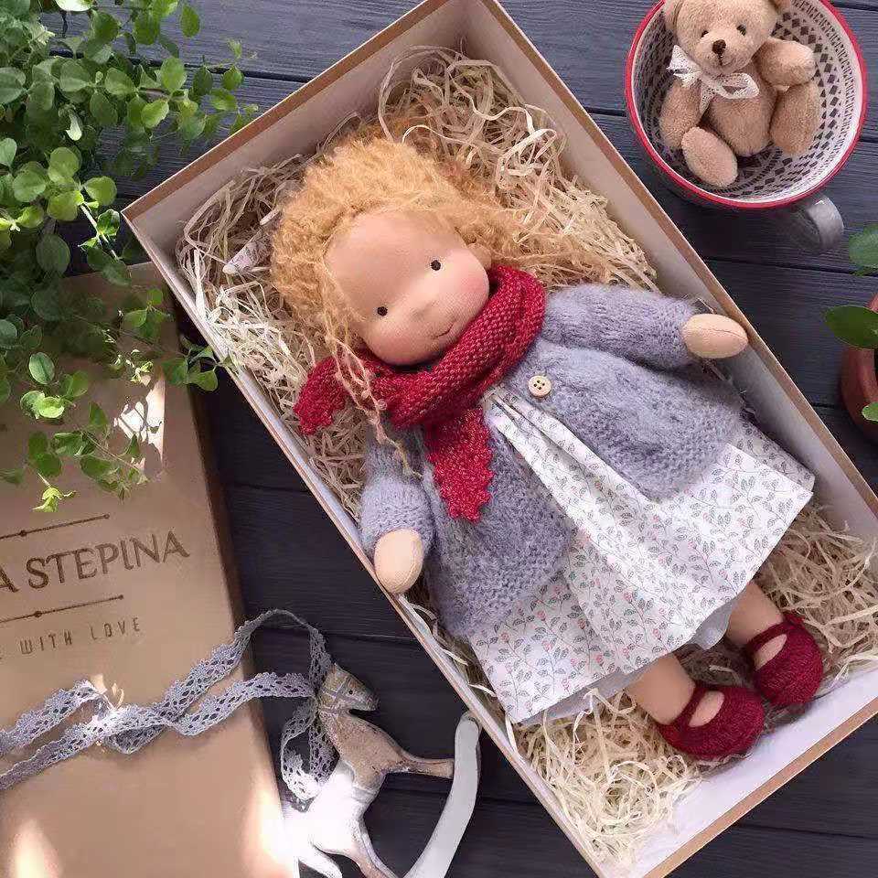 Handmade Plush Doll Golden Curly Girl Finished Product - Cindi Book