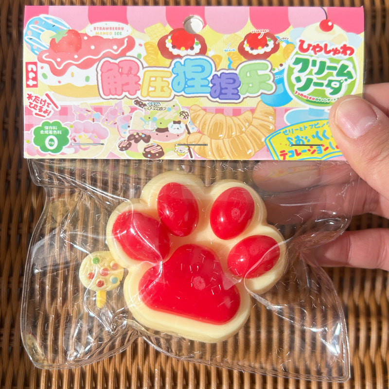 Large Cat's Paw Squeezing Toy Coconut Meat Powder Plush Good-looking Decompression Artifact - Cindi Book