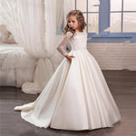 Little Girl Long Sleeve Dresses Champagne - Cindi Book